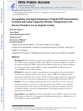 Cover page: Acceptability and Appropriateness of Digital PrEP Interventions for Black and Latina Cisgender Women: Perspectives From Service Providers in Los Angeles County.