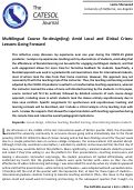 Cover page: Multilingual Course Re-design(ing) Amid Local and Global Crises:
Lessons Going Forward