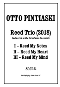 Cover page: Reed Trio