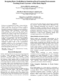 Cover page: Designing Better Scaffolding in Simulation-Based Learning Environments Teaching Science Systems: A Pilot Study Report