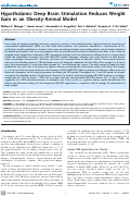 Cover page: Hypothalamic Deep Brain Stimulation Reduces Weight Gain in an Obesity-Animal Model
