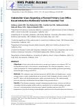 Cover page: Stakeholder views regarding a planned primary care office-based interactive multimedia suicide prevention tool