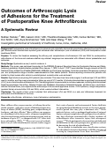 Cover page: Outcomes of Arthroscopic Lysis of Adhesions for the Treatment of Postoperative Knee Arthrofibrosis: A Systematic Review