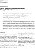 Cover page: Clinical outcomes of intraoperative radiation therapy for extremity sarcomas.