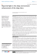 Cover page: Reported light in the sleep environment: enhancement of the sleep diary