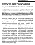 Cover page: Effects of genetic correction on the differentiation of hair cell-like cells from iPSCs with MYO15A mutation.