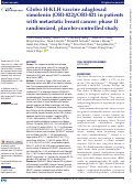 Cover page: Globo H-KLH vaccine adagloxad simolenin (OBI-822)/OBI-821 in patients with metastatic breast cancer: phase II randomized, placebo-controlled study.