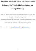 Cover page: Regulated Interfacial Proton and Water Activity Enhances Mn2+/MnO2 Platform Voltage and Energy Efficiency