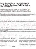 Cover page: Detrimental Effects of Chlorhexidine on Articular Cartilage Viability, Matrix, and Mechanics.