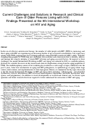 Cover page: Current Challenges and Solutions in Research and Clinical Care of Older Persons Living with HIV: Findings Presented at the 9th International Workshop on HIV and Aging