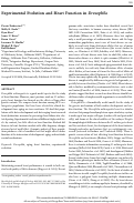 Cover page: Experimental Evolution and Heart Function in Drosophila.