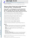 Cover page: Differences in medical therapy goals for children with severe traumatic brain injury-an international study.