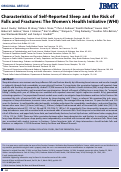 Cover page: Characteristics of Self‐Reported Sleep and the Risk of Falls and Fractures: The Women's Health Initiative (WHI)