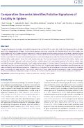 Cover page: Comparative genomics identifies putative signatures of sociality in spiders