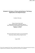 Cover page: Rebuttal to testimony on 'Kyoto and the internet: The energy 
implications of the digital economy'