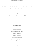 Cover page: Toward a Multisensorial Semiotic Linguistics: Embodied Affect and Mediatization in Transnational Korean Popular Culture