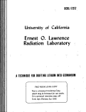 Cover page: A TECHNIQUE FOR DRIFTING LITHIUM INTO GERMANIUM