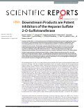 Cover page: Downstream Products are Potent Inhibitors of the Heparan Sulfate 2-O-Sulfotransferase.