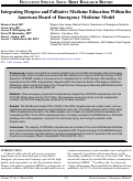 Cover page: Integrating Hospice and Palliative Medicine Education Within the American Board of Emergency Medicine Model