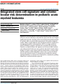 Cover page: Integrated stem cell signature and cytomolecular risk determination in pediatric acute myeloid leukemia