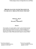 Cover page: Merger Analysis and the Treatment of Uncertainty: Should We Expect Better?