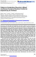 Cover page: Patterns of Understory Diversity in Mixed Coniferous Forests of Southern California Impacted by Air Pollution