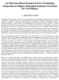 Cover page: AN OUTCOME-BASED FRAMEWORK FOR TECHNOLOGY INTEGRATION IN HIGHER EDUCATION STATISTICS CURRICULA FOR NON-MAJORS