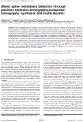 Cover page: Mixed spine metastasis detection through positron emission tomography/computed tomography synthesis and multiclassifier