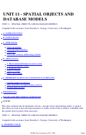 Cover page: Unit 11 - Spatial Objects and Database Models