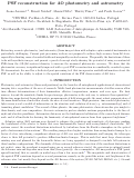 Cover page: PSF reconstruction for AO photometry and astrometry