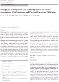 Cover page: Perceptions of Purpose in Life Within Spousal Care Dyads: Associations With Emotional and Physical Caregiving Difficulties