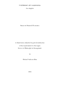 Cover page: Essays in Financial Economics