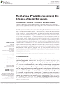 Cover page: Mechanical Principles Governing the Shapes of Dendritic Spines