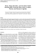 Cover page: Sleep, Sleep Disorders, and Circadian Health following Mild Traumatic Brain Injury in Adults: Review and Research Agenda