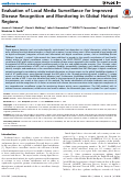 Cover page: Evaluation of Local Media Surveillance for Improved Disease Recognition and Monitoring in Global Hotspot Regions