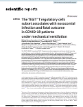 Cover page: The TIGIT+ T regulatory cells subset associates with nosocomial infection and fatal outcome in COVID-19 patients under mechanical ventilation