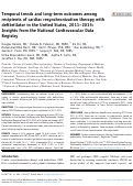 Cover page: Temporal trends and long-term outcomes among recipients of cardiac resynchronization therapy with defibrillator in the United States, 2011-2015: Insights from the National Cardiovascular Data Registry.