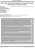 Cover page: Does Orally-Administered Radiocontrast Impair Ultrasound Image Quality in Pediatric Patients?