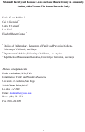 Cover page: Vitamin D, parathyroid hormone levels and bone mineral density in community-dwelling older women: The Rancho Bernardo Study