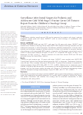 Cover page: Surveillance After Initial Surgery for Pediatric and Adolescent Girls With Stage I Ovarian Germ Cell Tumors: Report From the Children's Oncology Group