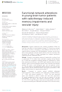 Cover page: Functional network alterations in young brain tumor patients with radiotherapy-induced memory impairments and vascular injury