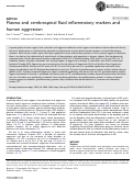 Cover page: Plasma and cerebrospinal fluid inflammatory markers and human aggression.