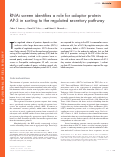 Cover page: RNAi screen identifies a role for adaptor protein AP-3 in sorting to the regulated secretory pathway