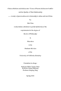 Cover page: Chinese Mothers and Adolescents' Views of Parent-Adolescent Conflict and the Quality of Their Relationship ---- A study of parent-adolescent relationship in urban and rural China