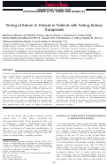 Cover page: Timing of return to dialysis in patients with failing kidney transplants.