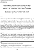 Cover page: Galectin-9 Is Rapidly Released During Acute HIV-1 Infection and Remains Sustained at High Levels Despite Viral Suppression Even in Elite Controllers