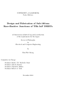 Cover page: Design and Fabrication of Sub-100nm Base-Emitter Junctions of THz InP DHBTs