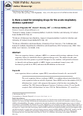 Cover page: Is there a need for emerging drugs for the acute respiratory distress syndrome?