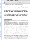 Cover page: Leveraging genome-wide data to investigate differences between opioid use vs. opioid dependence in 41,176 individuals from the Psychiatric Genomics Consortium