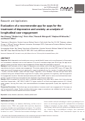 Cover page: Evaluation of a recommender app for apps for the treatment of depression and anxiety: an analysis of longitudinal user engagement